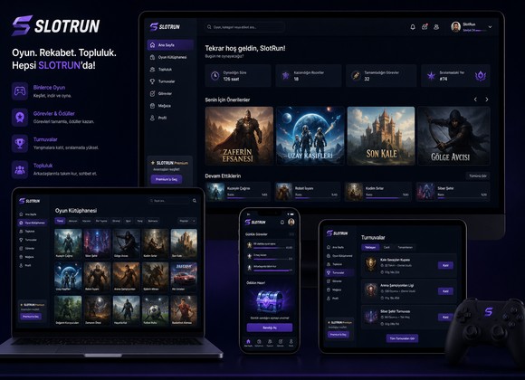 Slotrun oyun platformu arayüzünün genel görünümü